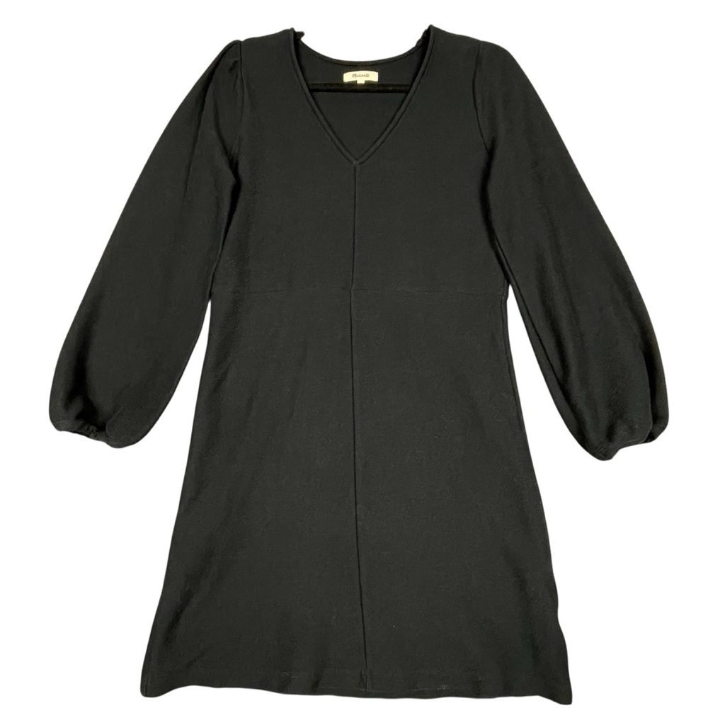 Madewell Texture & Thread Knit Ribbed Ballon Sleeve Work Play Versatile Dress M